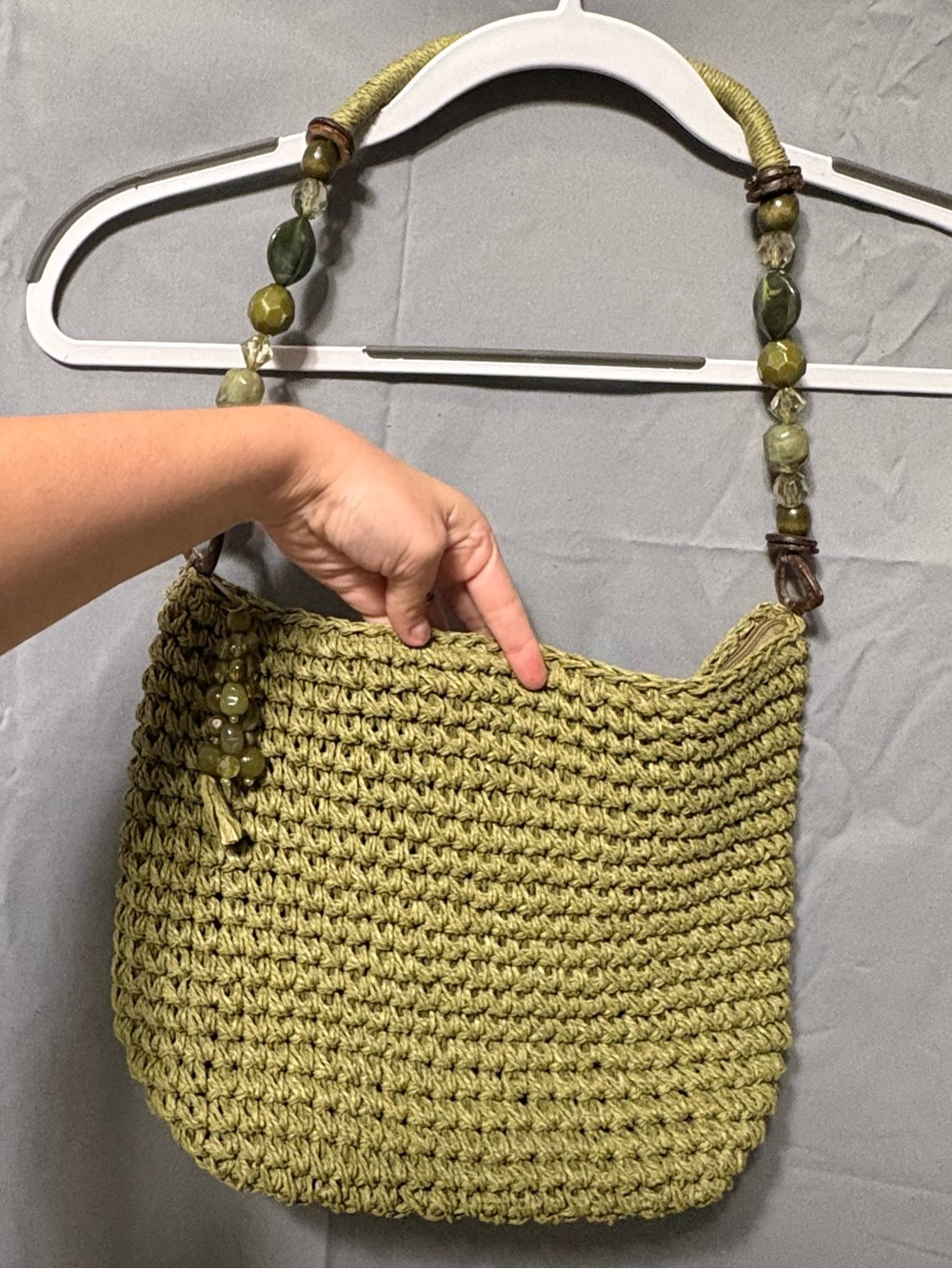 Vintage Y2K Cappelli Straworld Beaded Crochet Shoulder Bag